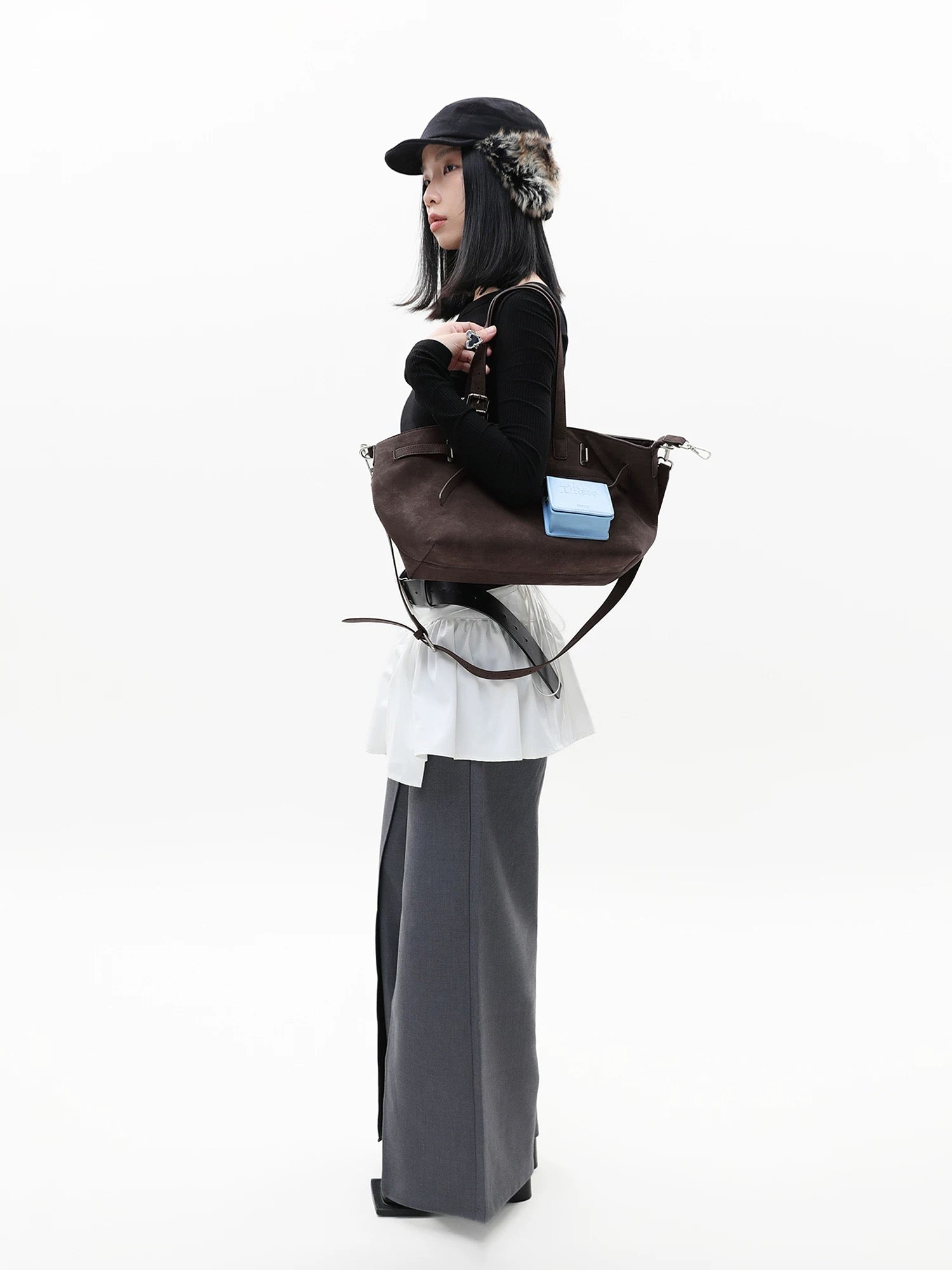 [cn | pre-order] jandress gallini velvet shoulder tote bag - medium size