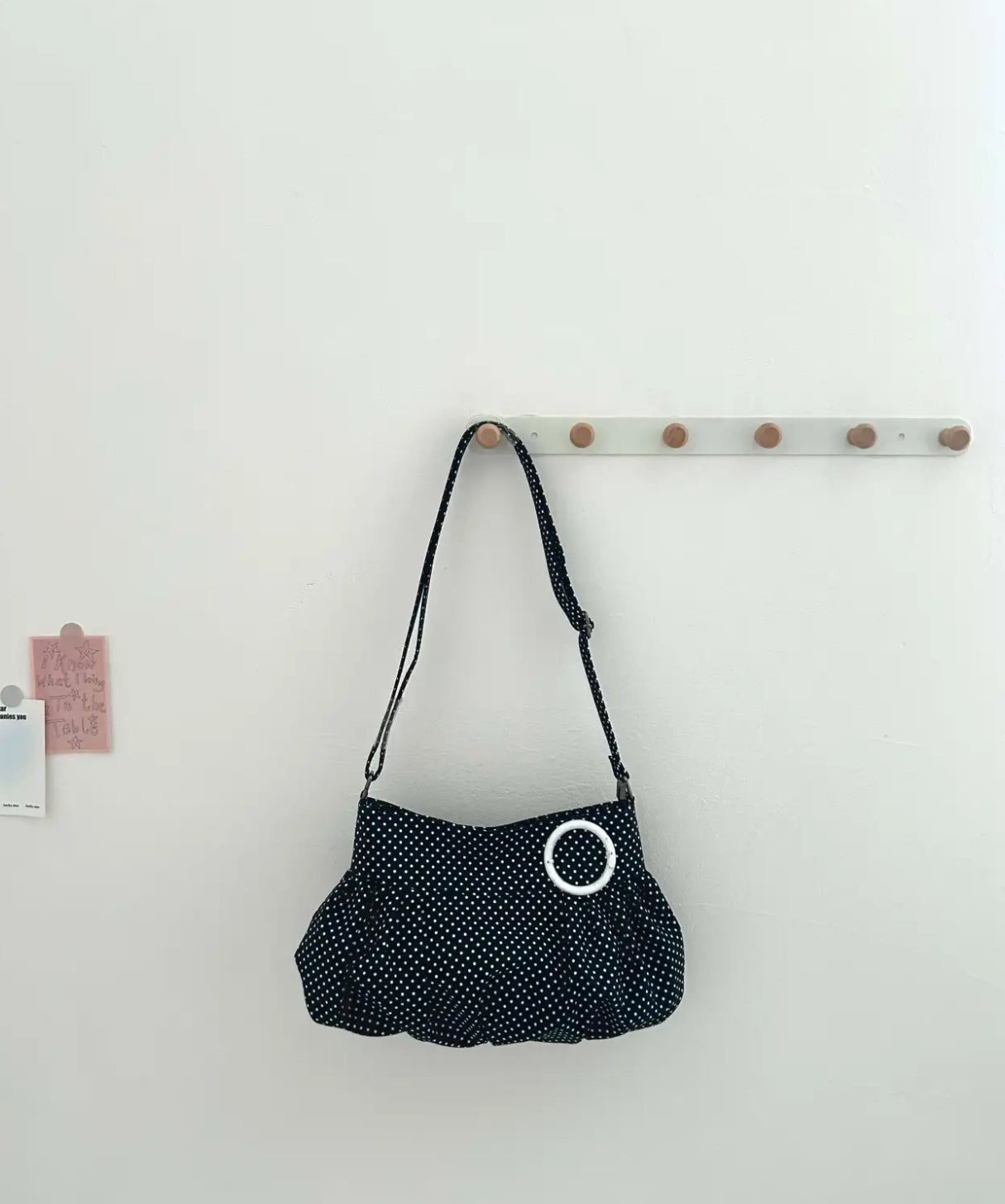 [cn | pre-order] polka dot bubble balloon button shoulder hobo bag