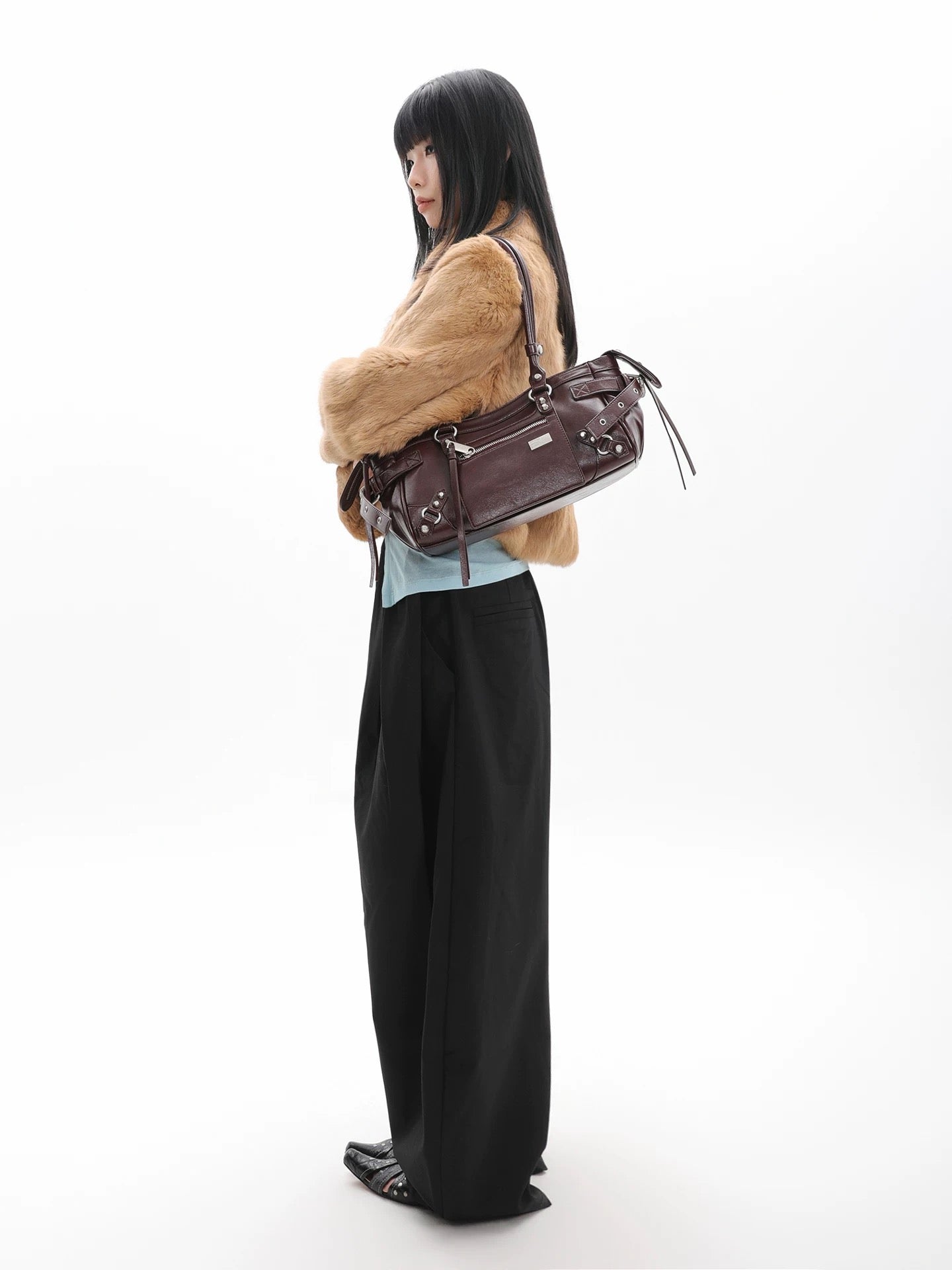 [cn | pre-order] jandress horricks rivet underarm motorcycle shoulder bag