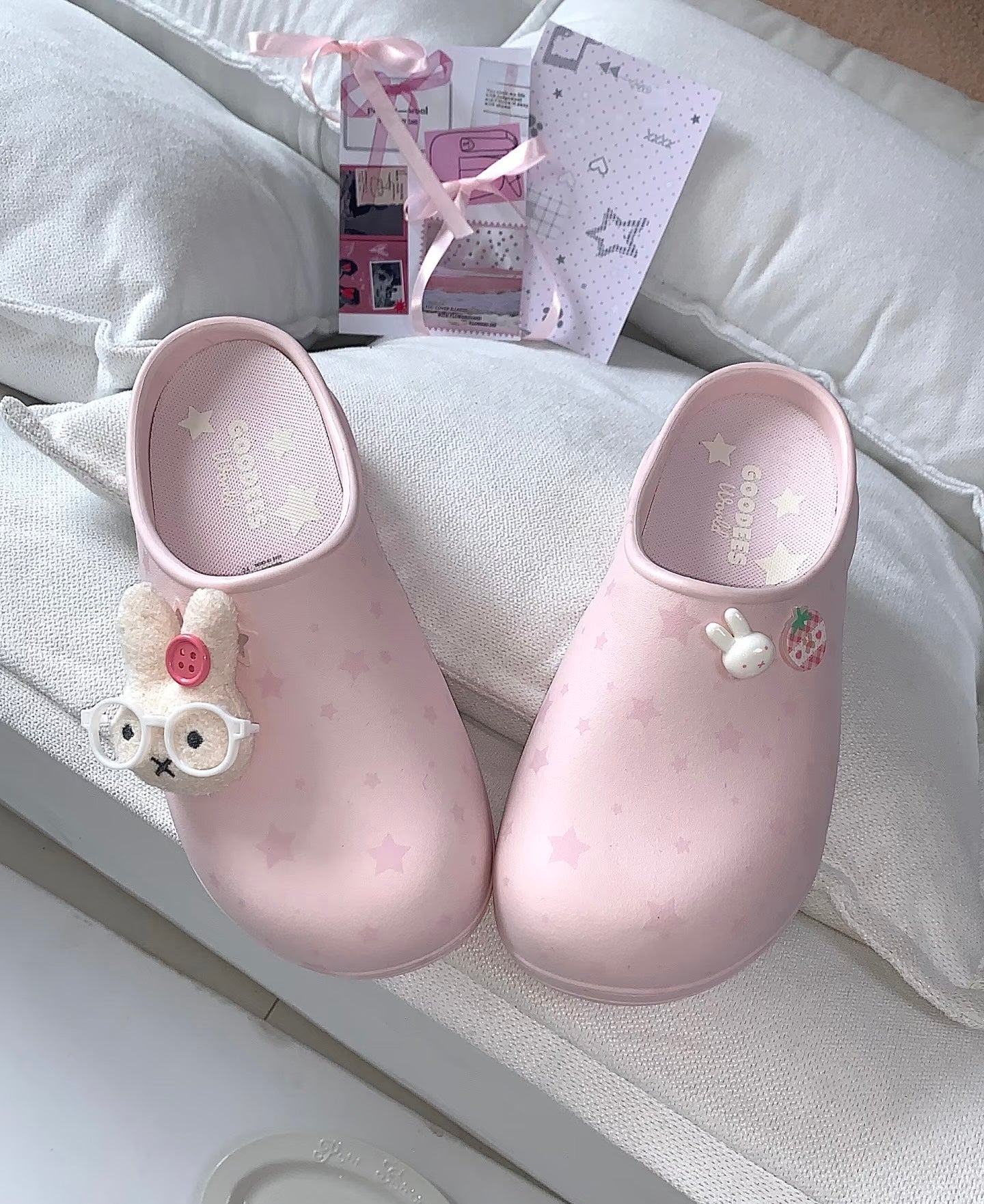 [cn | pre-order] goodbai goodees star fluffy clogs mules slip on shoes