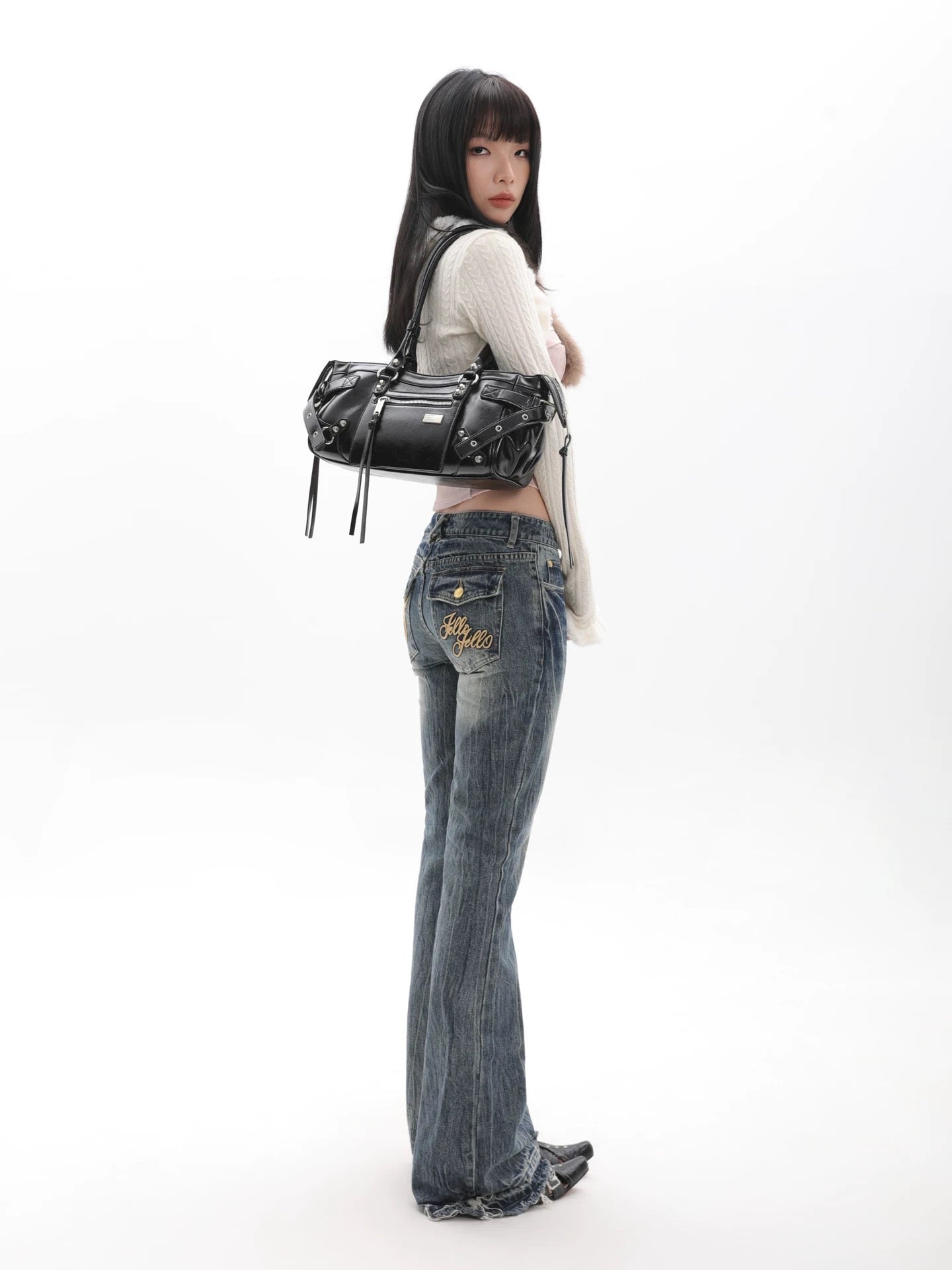 [cn | pre-order] jandress horricks rivet underarm motorcycle shoulder bag