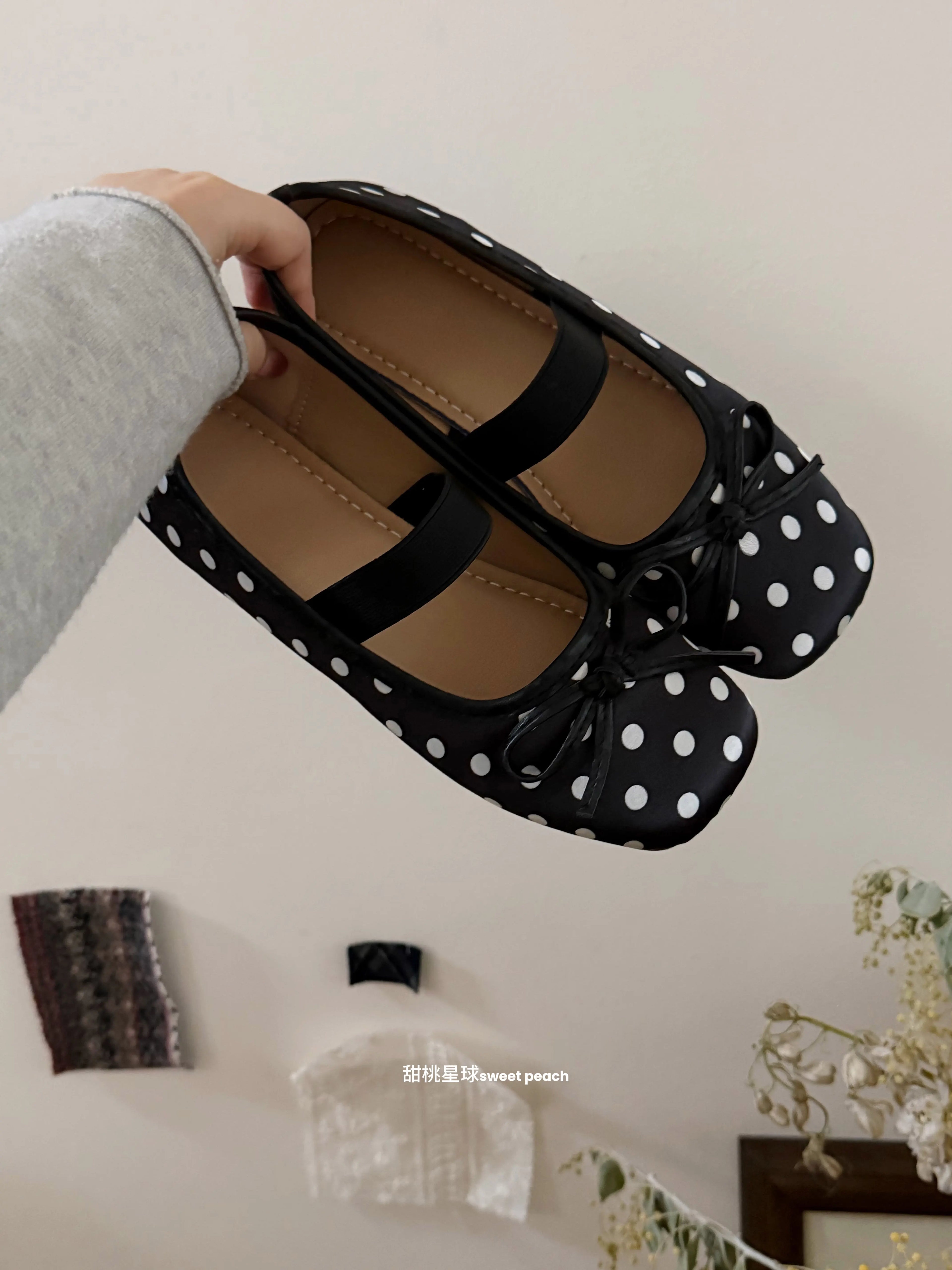 [cn | pre-order] polka dot mary janes shoes
