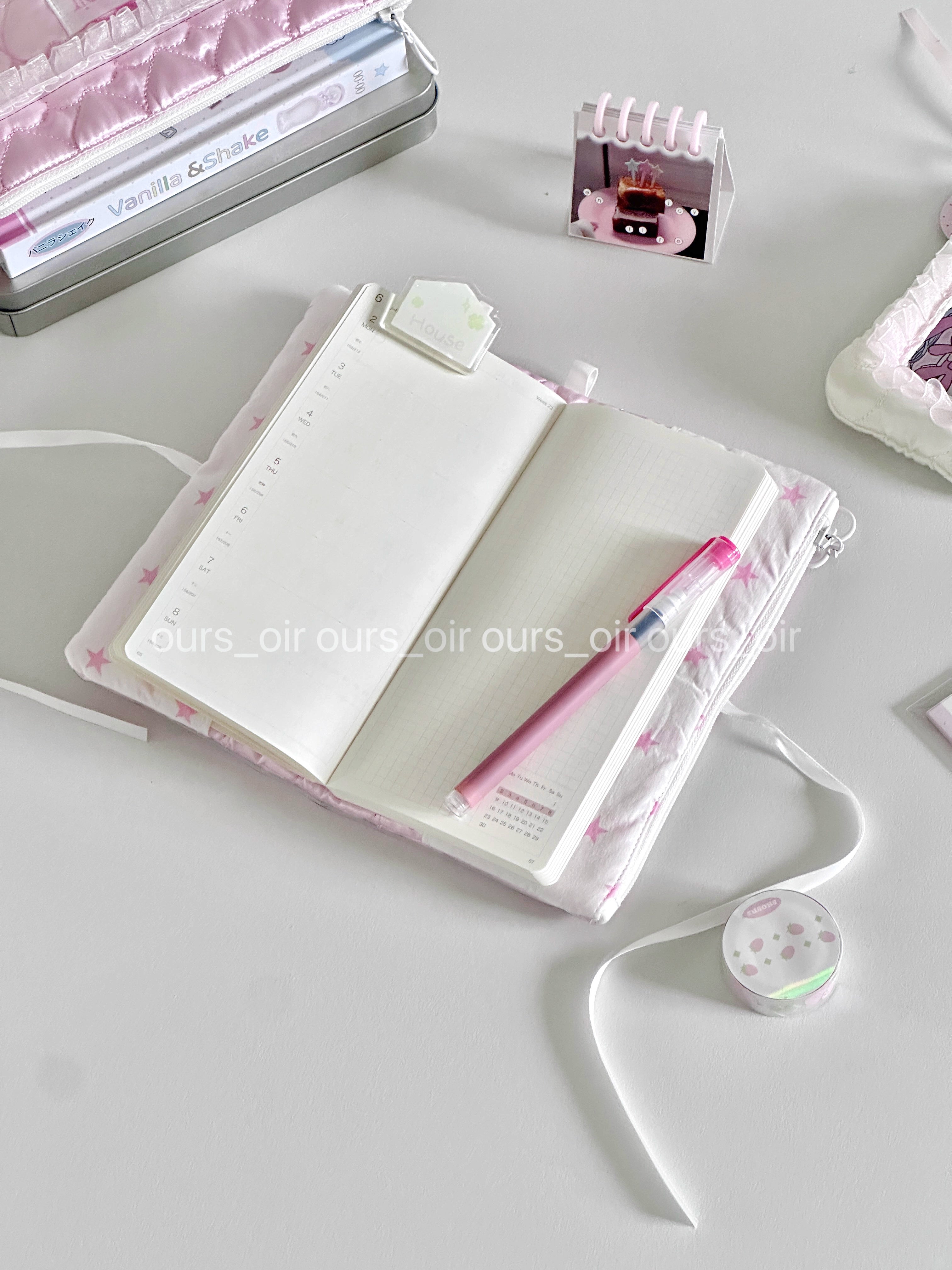 [cn | pre-order] ours_oir heart quilted puff a6 half binder