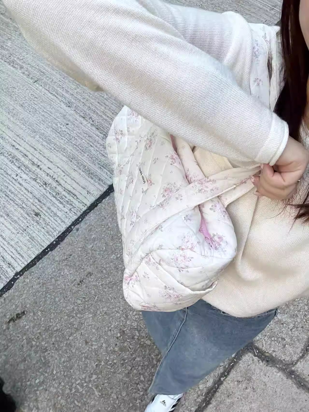 [cn | pre-order] petite fleur floral puff tote shoulder bag