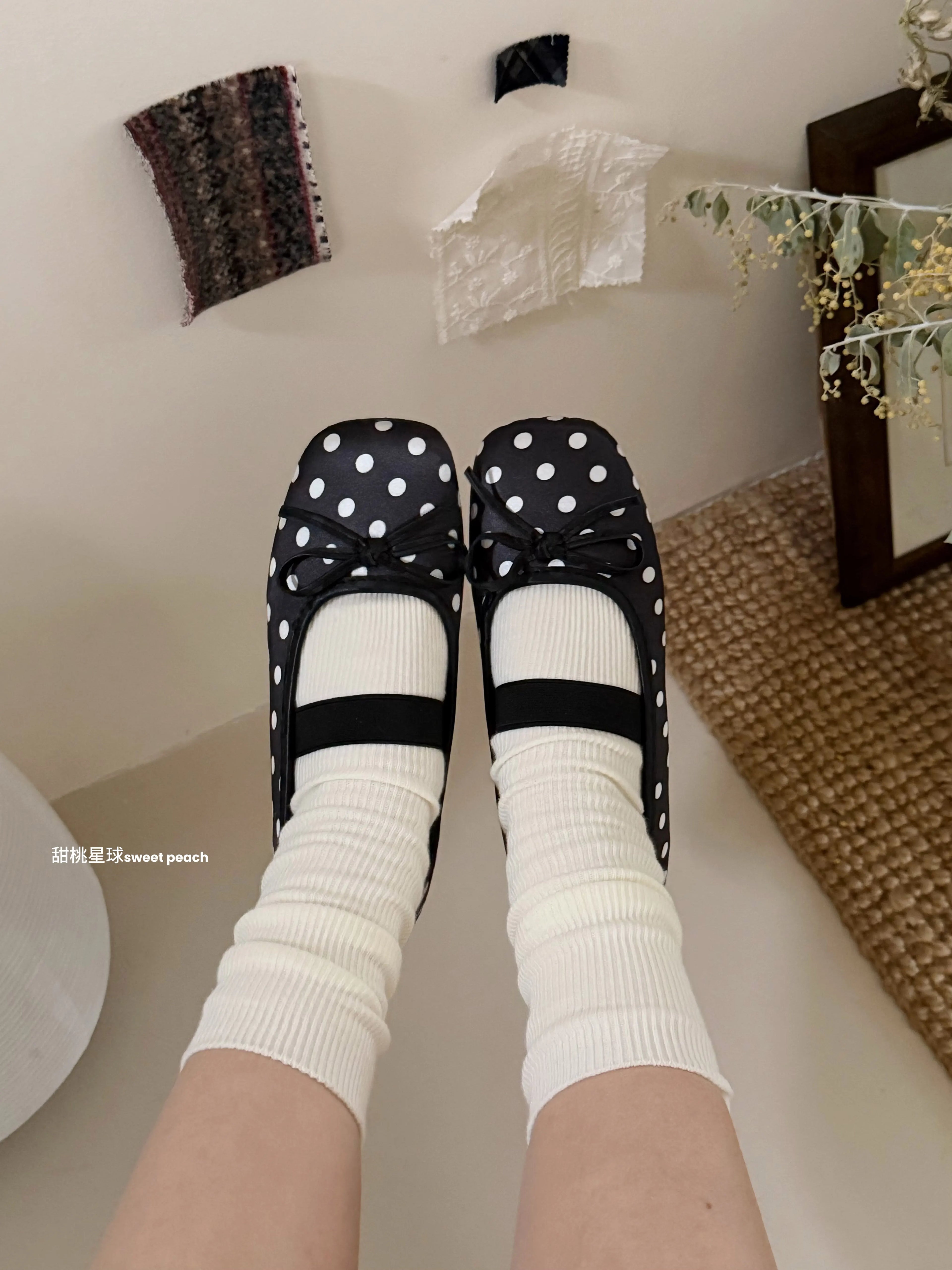 [cn | pre-order] polka dot mary janes shoes