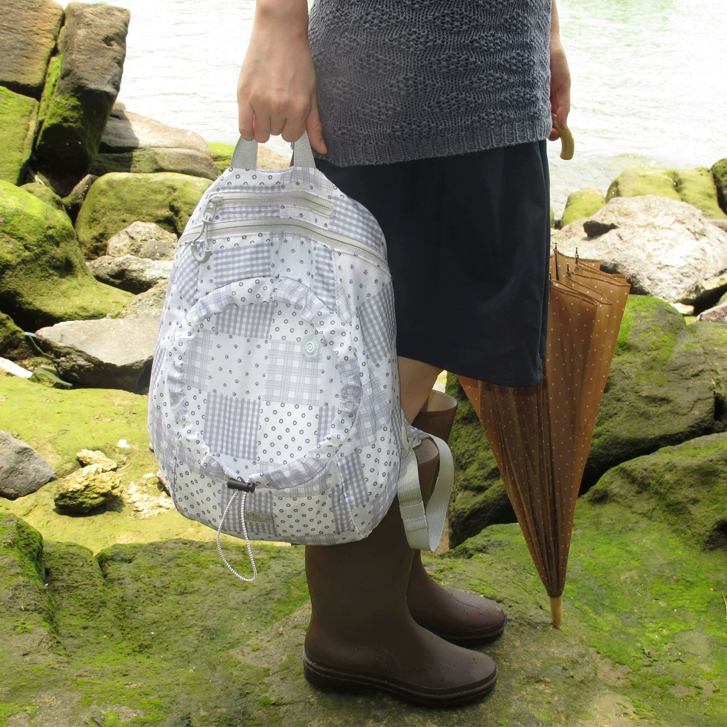 [cn | pre-order] 3egiz patchwork polkadot foldable backpack