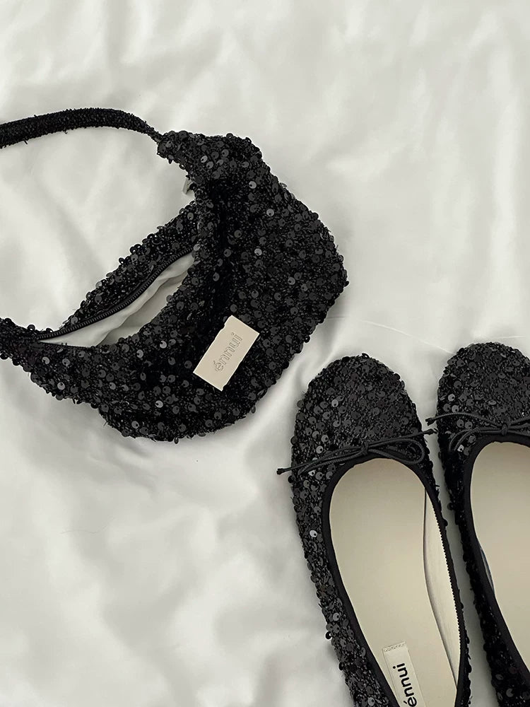[cn | pre-order] ennui sequin hobo shoulder bag