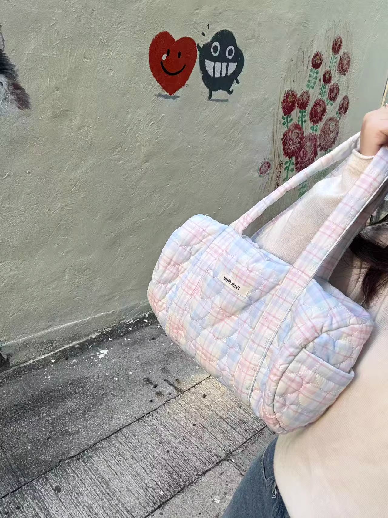 [cn | pre-order] petite fleur floral puff tote shoulder bag