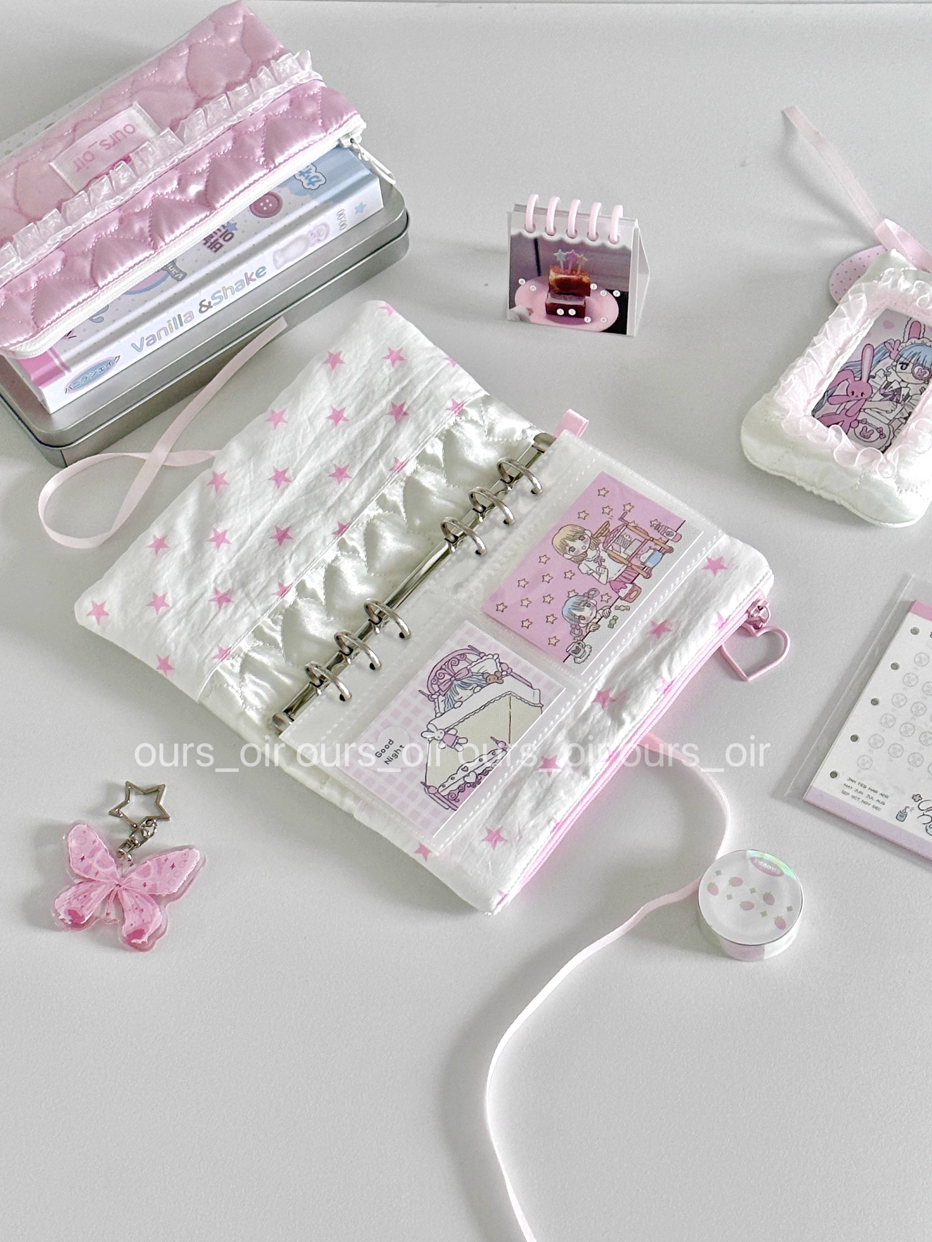 [cn | pre-order] ours_oir heart quilted puff a6 half binder