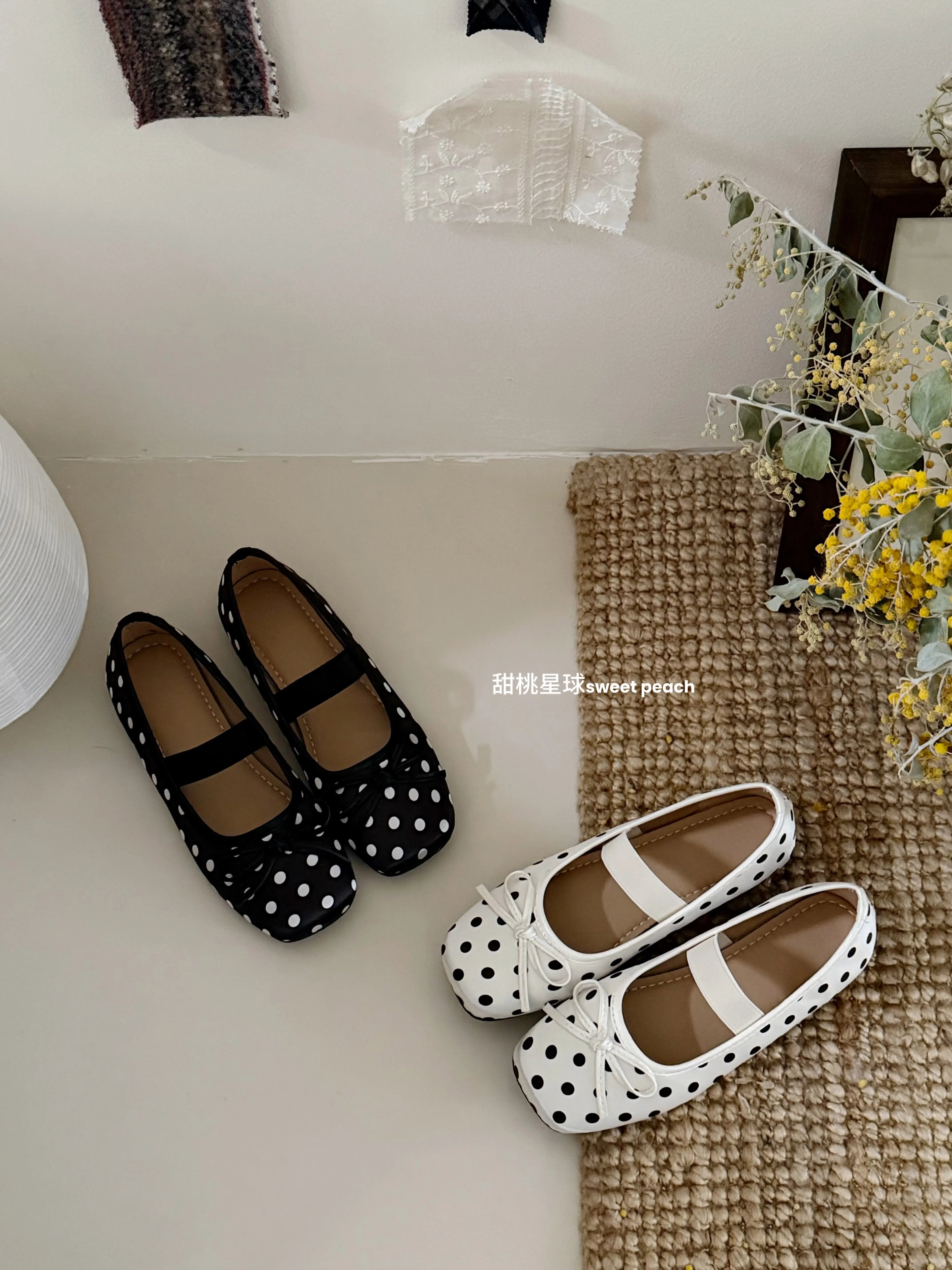 [cn | pre-order] polka dot mary janes shoes