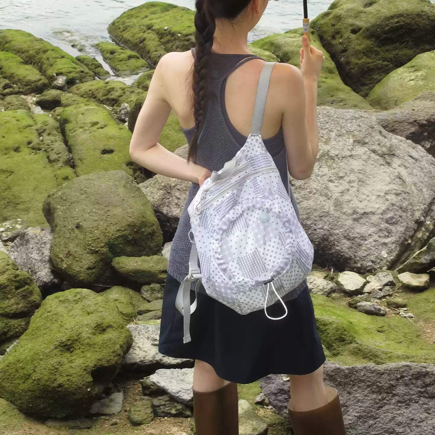 [cn | pre-order] 3egiz patchwork polkadot foldable backpack