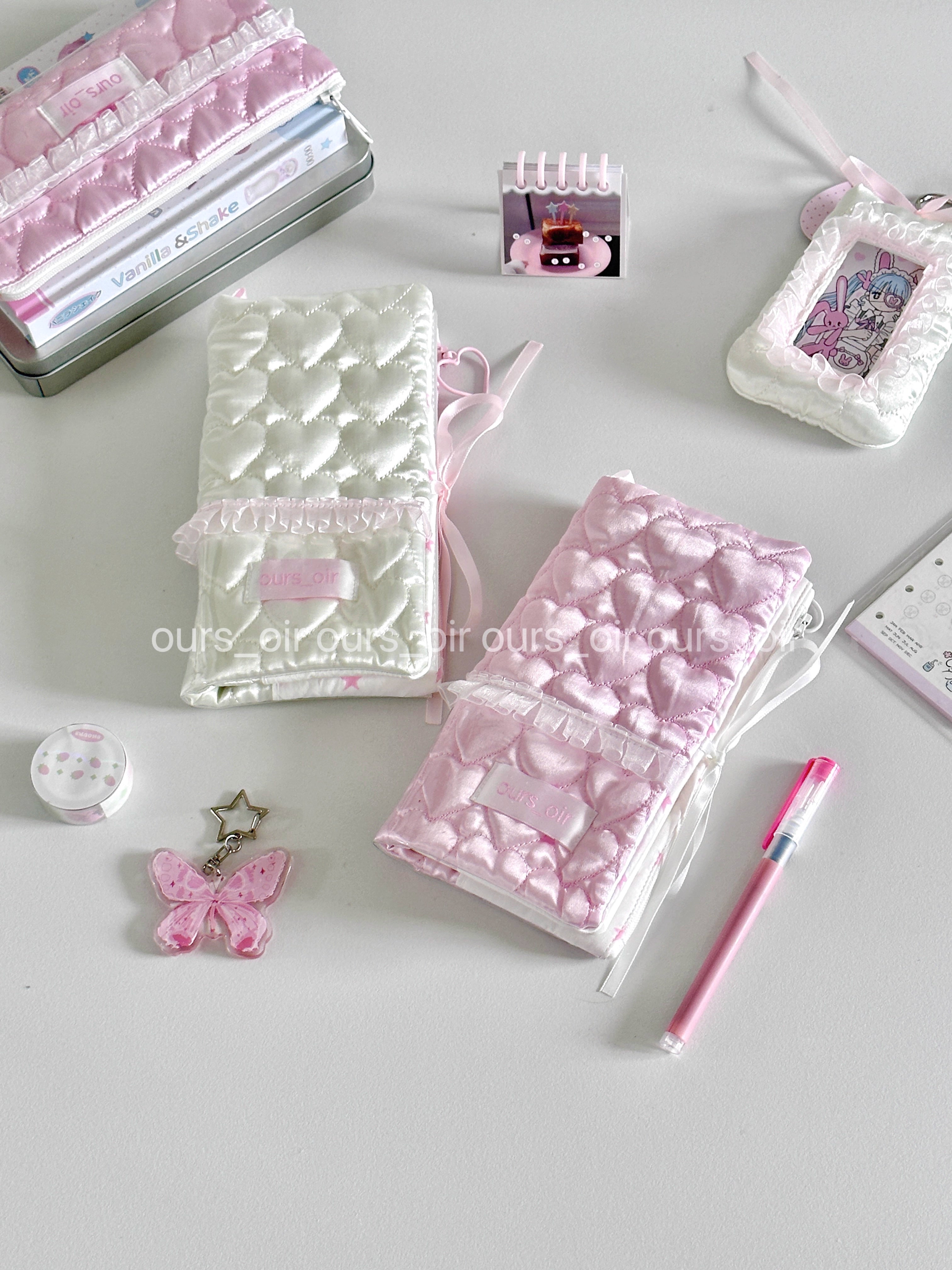 [cn | pre-order] ours_oir heart quilted puff a6 half binder
