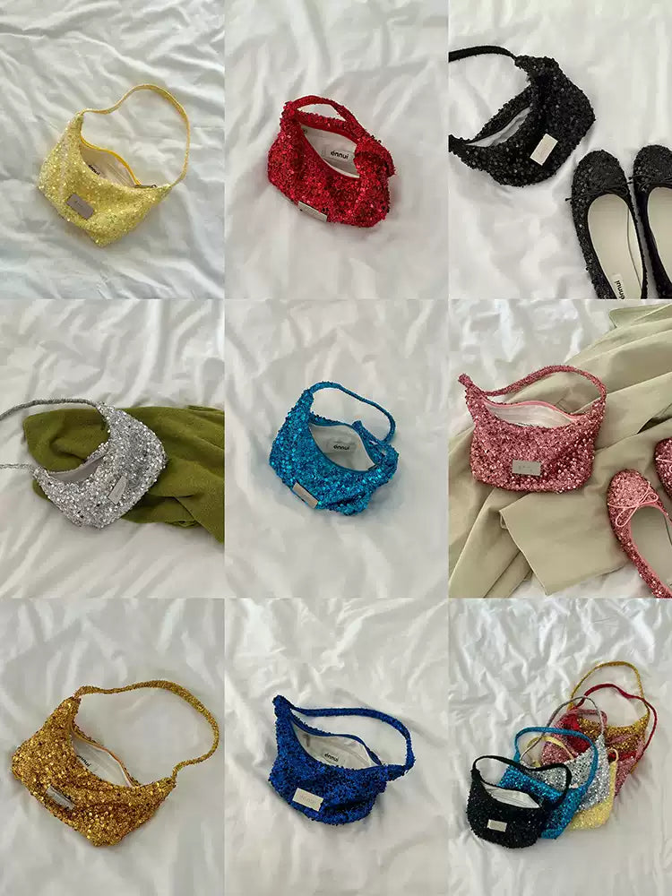 [cn | pre-order] ennui sequin hobo shoulder bag