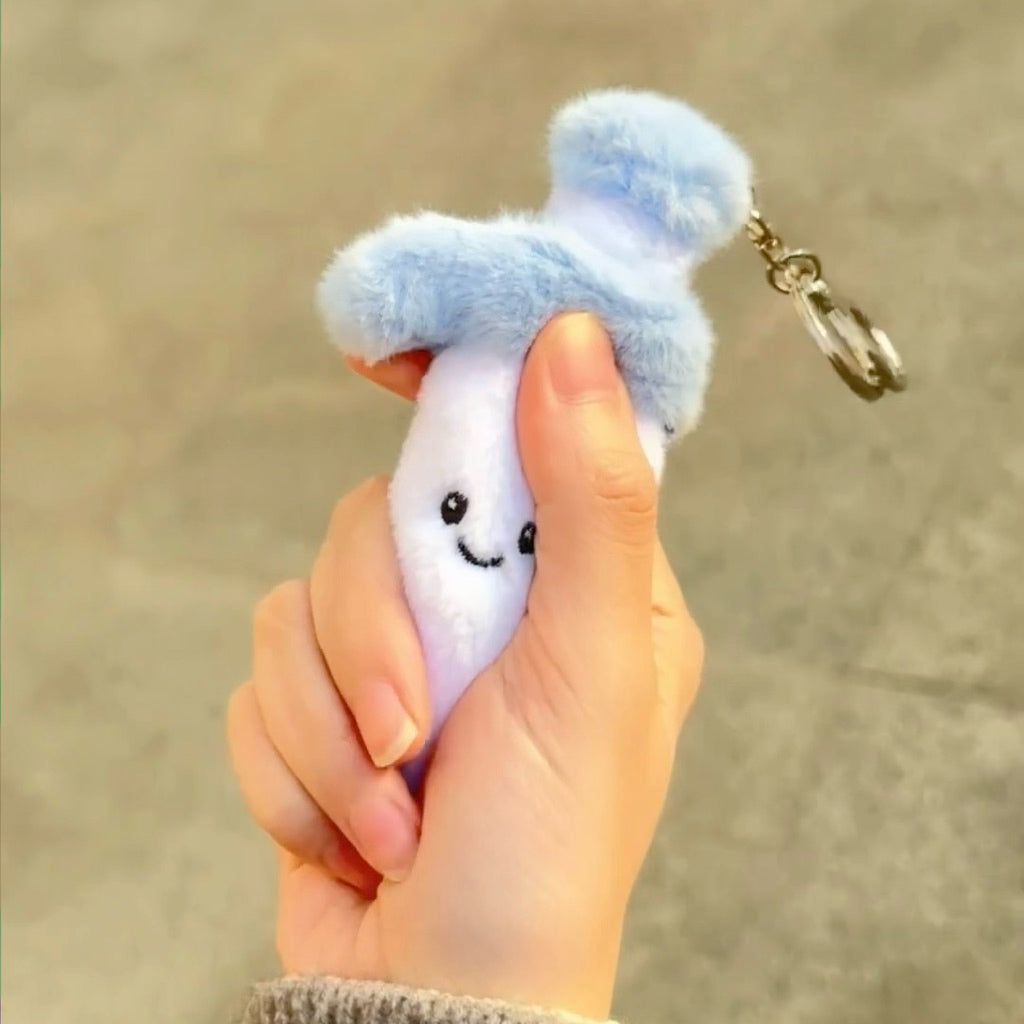 jellycat-inspired micropipette/pipette plush keyring