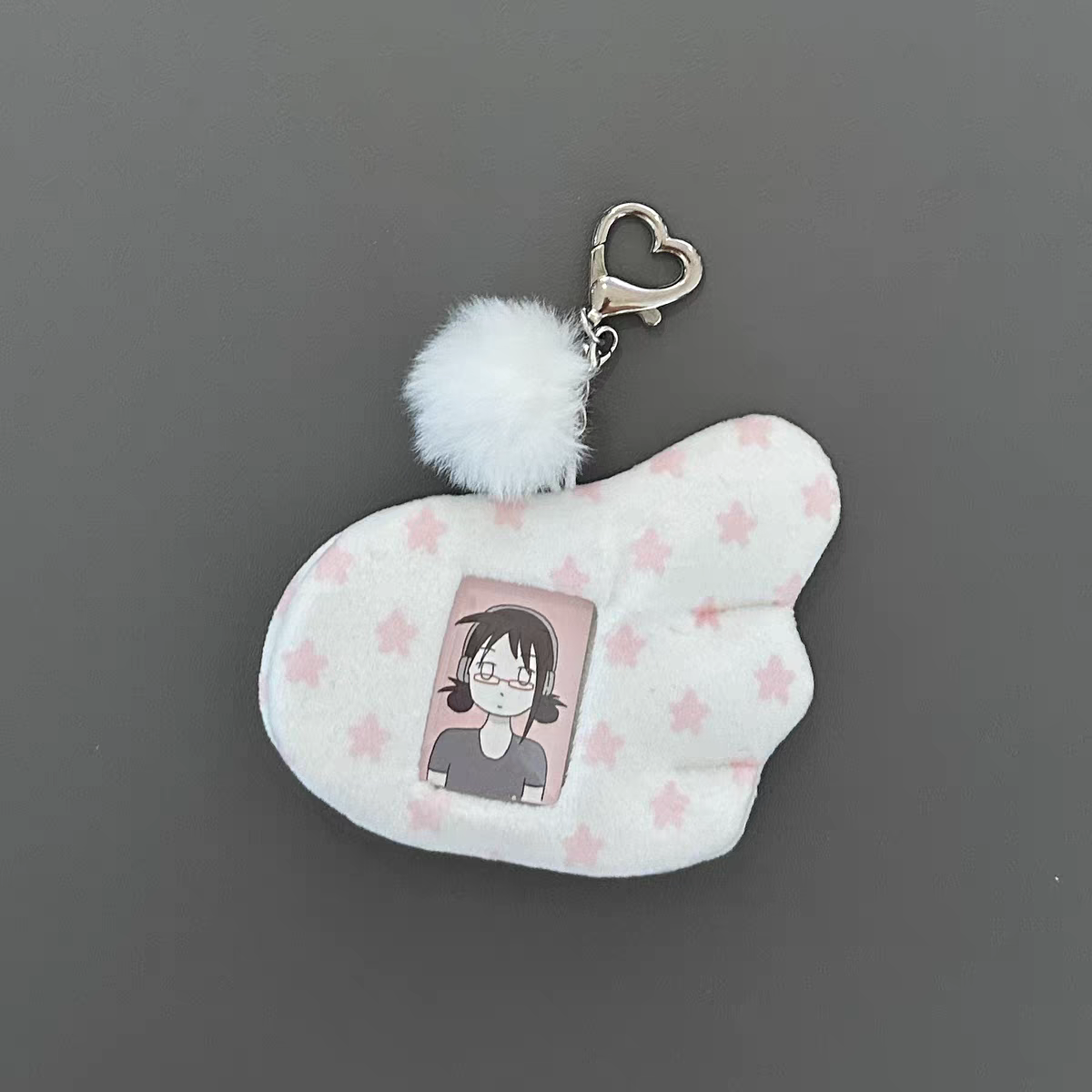 [cn | pre-order] polka angel wing photo holder keyring