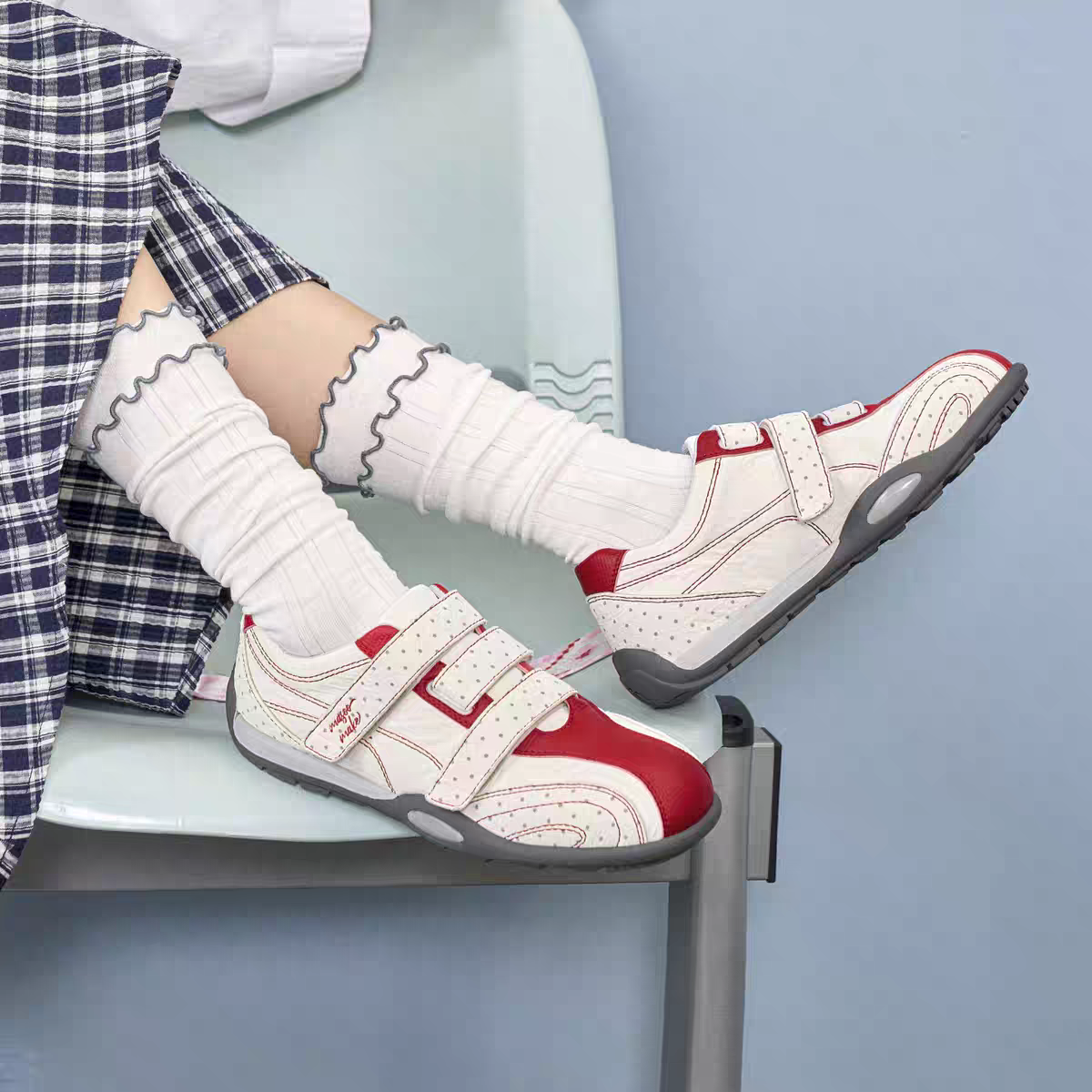 [cn | pre-order] masoomake polka velcro sneakers